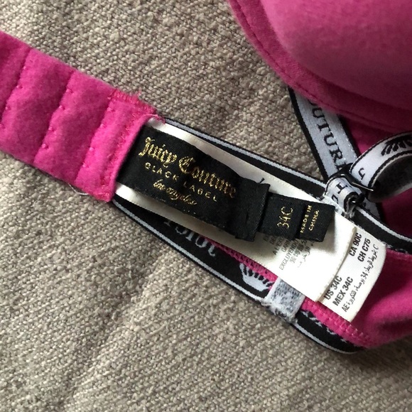 Vintage Juicy Couture Black Label Hot Pink bra 34C - Picture 3 of 4